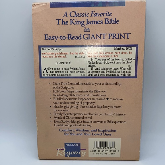 Giant Print Reference Bible with Concordance King James Version Bonded Leather - Picture 14 of 16